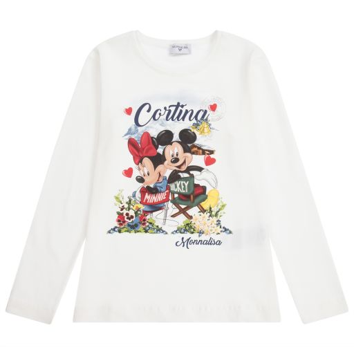 Monnalisa-Teen Ivory Disney Top | Childrensalon Outlet