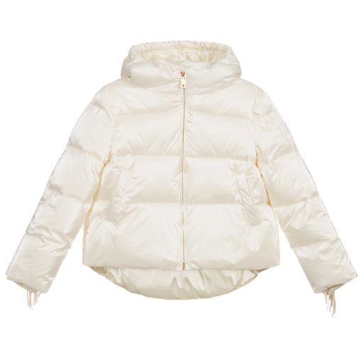 Monnalisa-Teen Ivory Puffer Jacket | Childrensalon Outlet