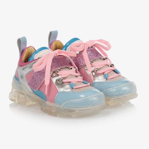 Monnalisa-Teen Sneakers in Rosa und Blau | Childrensalon Outlet