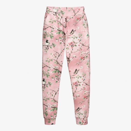 Monnalisa-Teen Pink Floral Joggers | Childrensalon Outlet