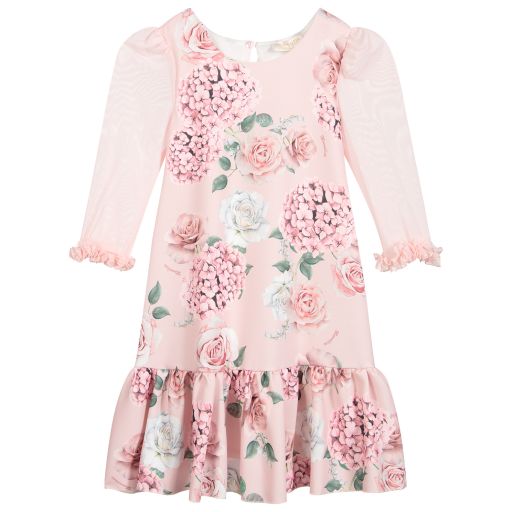 Monnalisa Chic-Teen Pink Floral Shift Dress | Childrensalon Outlet