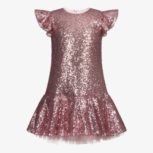 Monnalisa-Teen Pink Sequin Dress | Childrensalon Outlet