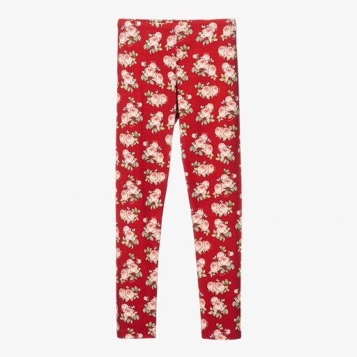 Monnalisa-Teen Red Floral Leggings | Childrensalon Outlet