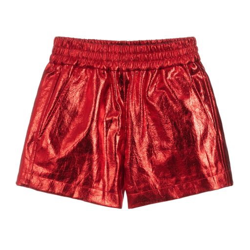 Monnalisa-Teen Red Metallic Shorts | Childrensalon Outlet