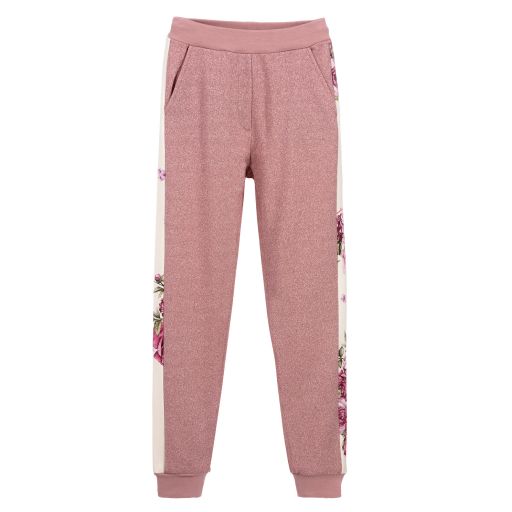 Monnalisa-Teen Sparkly Pink Joggers | Childrensalon Outlet