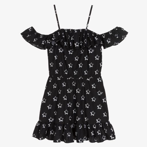 Monnalisa-Черное хлопковое платье для подростков | Childrensalon Outlet