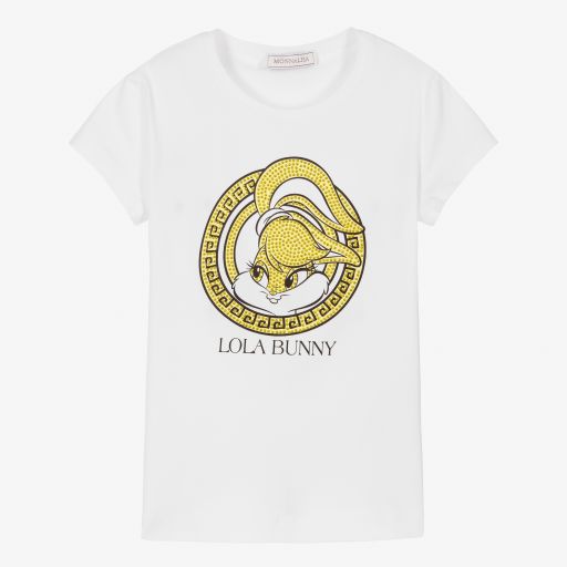 Monnalisa-Teen White Lola Bunny T-Shirt | Childrensalon Outlet