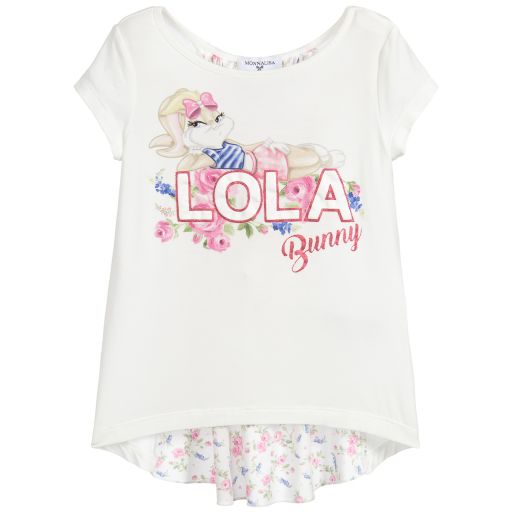 Monnalisa-White Modal Tunic Top | Childrensalon Outlet