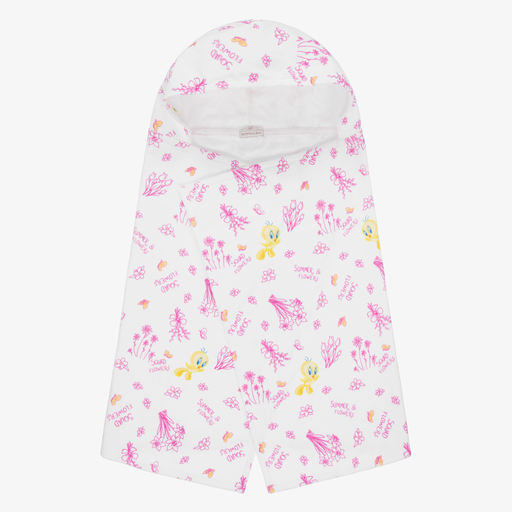 Monnalisa-White Tweety Towel (118cm) | Childrensalon Outlet