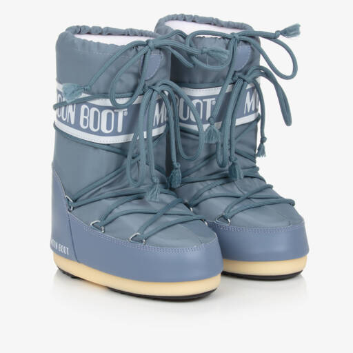 Moon Boot-Boys Frosty Blue Winter Boots | Childrensalon Outlet