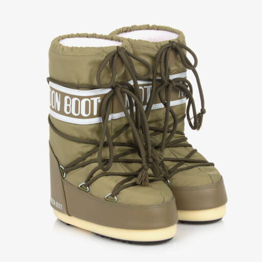 Moon Boot-Green Icon Nylon Snow Boots | Childrensalon Outlet
