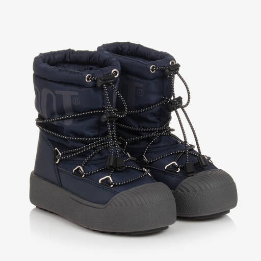 Moon Boot-Синие зимние ботинки на шнуровке | Childrensalon Outlet