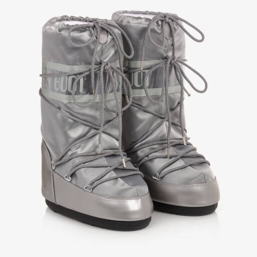Moon Boot-Teen Silver Satin Snow Boots | Childrensalon Outlet