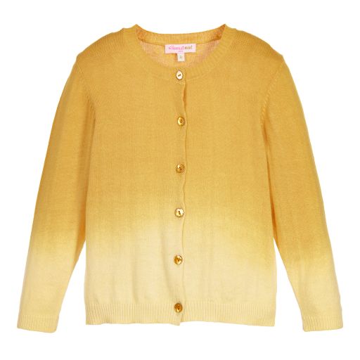 Moon et Miel-Baby Girls Mustard Yellow Cardigan | Childrensalon Outlet