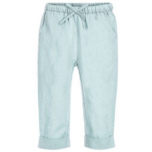 Moon et Miel-Baby Girls Teal Blue Trousers | Childrensalon Outlet