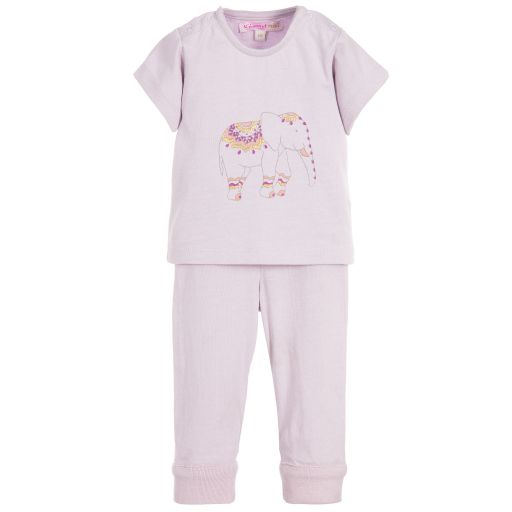 Moon et Miel-Lilac Purple Baby Trousers Set | Childrensalon Outlet