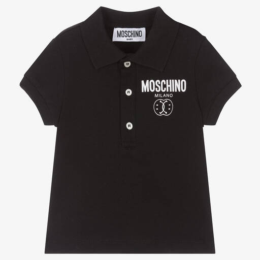 Moschino Baby-Baby Boys Black Double Smiley Polo Shirt | Childrensalon Outlet