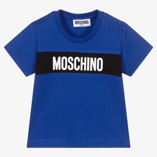 Moschino Baby-Baby Boys Blue Cotton T-Shirt | Childrensalon Outlet