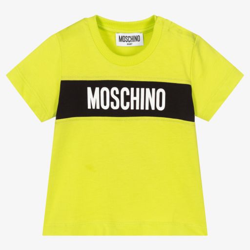 Moschino Baby-Baby Boys Green Cotton T-Shirt | Childrensalon Outlet