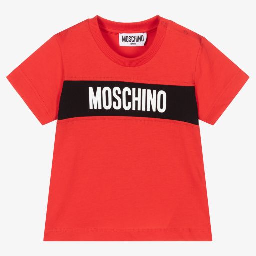 Moschino Baby-Baby Boys Red Cotton T-Shirt | Childrensalon Outlet