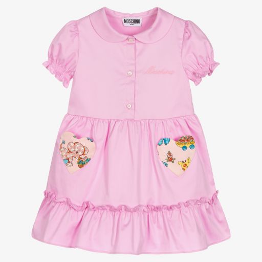 Moschino Baby-Rosa Baby-Baumwollkleid (M) | Childrensalon Outlet