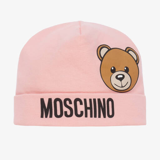 Moschino Baby-Baby Girls Pink Cotton Logo Hat | Childrensalon Outlet