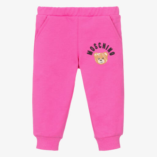 Moschino Baby-Baby Girls Pink Cotton Logo Joggers | Childrensalon Outlet