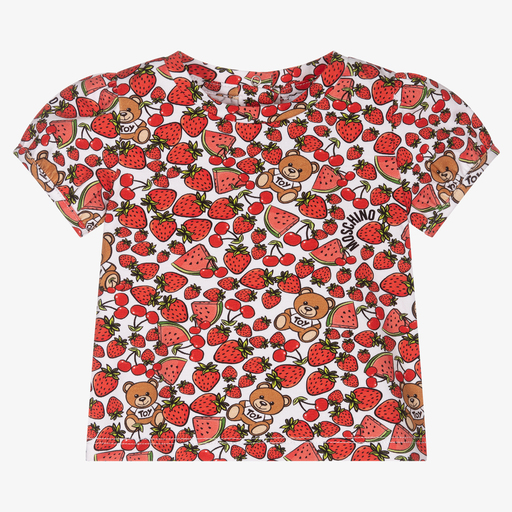 Moschino Baby-Rotes Früchte-T-Shirt für Babys (M) | Childrensalon Outlet