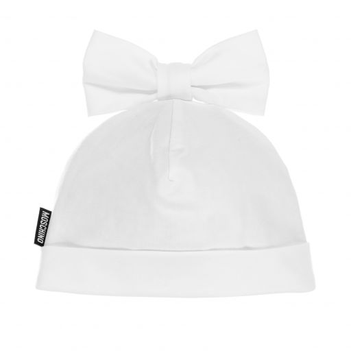 Moschino Baby-Baby Girls White Jersey Hat | Childrensalon Outlet