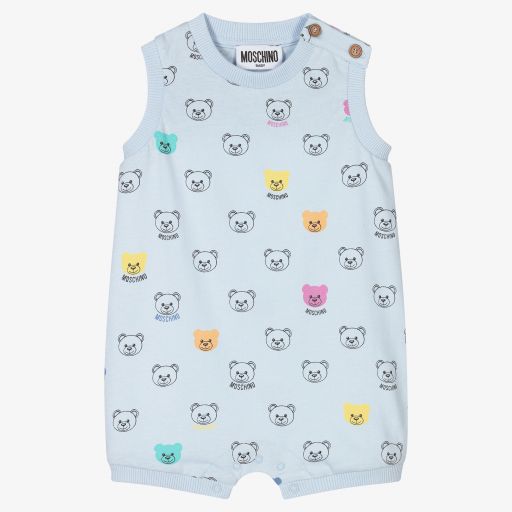 Moschino Baby-Baby Pale Blue Logo Shortie | Childrensalon Outlet