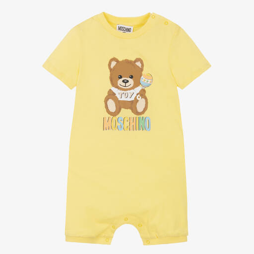 Moschino Малыши-Желтый хлопковый песочник | Childrensalon Outlet