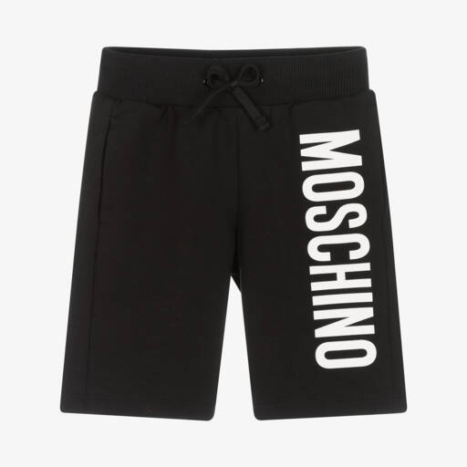 Moschino-Black Cotton Drawstring Shorts | Childrensalon Outlet