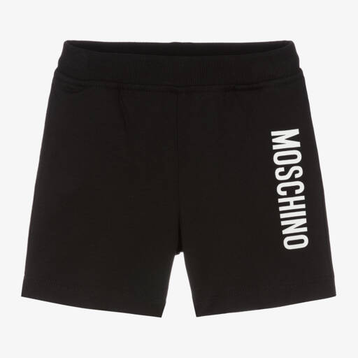 Moschino-Black Cotton Jersey Shorts | Childrensalon Outlet