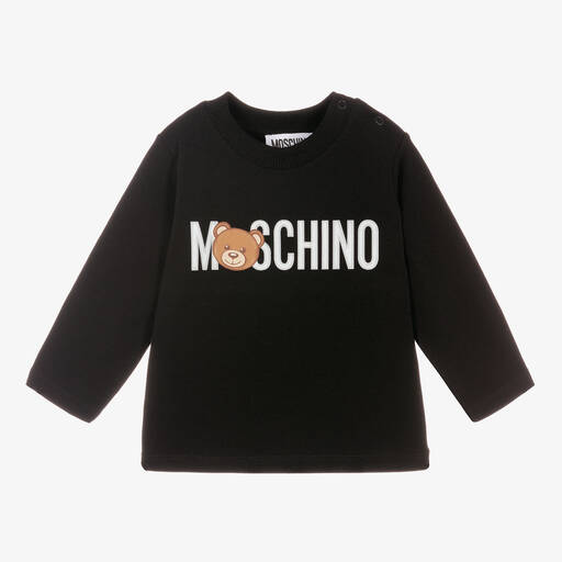 Moschino Baby-توب قطن جيرسي لون أسود للأطفال | Childrensalon Outlet