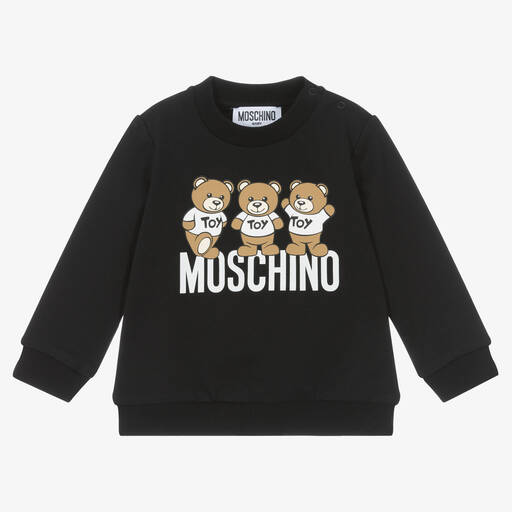 Moschino Baby-Black Cotton Teddy Bear Sweatshirt | Childrensalon Outlet