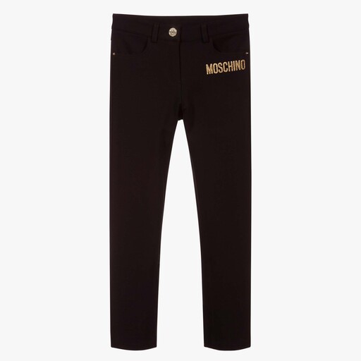 Moschino Кид-Тин-Черные трикотажные брюки | Childrensalon Outlet