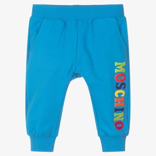 Moschino Baby-Blaue Baumwoll-Jogginghose | Childrensalon Outlet