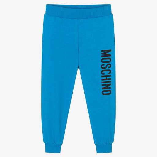 Moschino Kid-Teen-Blue Cotton Logo Joggers | Childrensalon Outlet