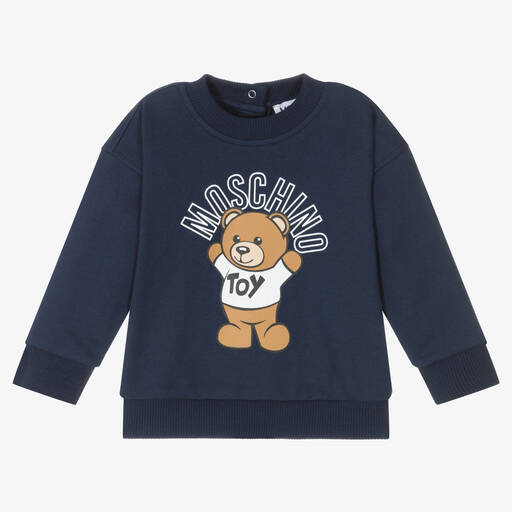 Moschino Baby-Blaues Baumwoll-Sweatshirt | Childrensalon Outlet