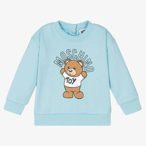 Moschino Baby-Sweat bleu en coton | Childrensalon Outlet