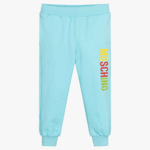 Moschino Kid-Teen-Blue Cotton Piqué Logo Joggers | Childrensalon Outlet