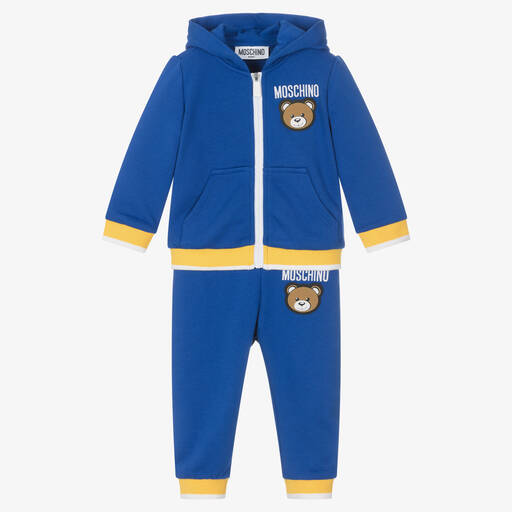 Moschino Baby-Teddy-Baumwoll-Trainingsanzug Blau | Childrensalon Outlet