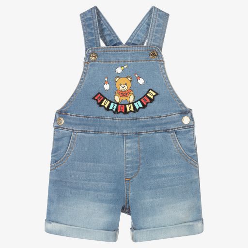 Moschino Baby-Blaue Denim-Latzhose für Babys | Childrensalon Outlet