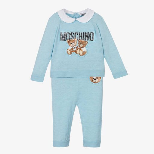 Moschino Малыши-Голубой трикотажный топ и штанишки | Childrensalon Outlet