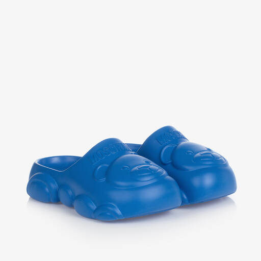 Moschino Kid-Teen-Blue Teddy Bear Clogs | Childrensalon Outlet