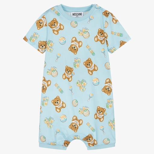 Moschino Baby-Blue Teddy Logo Baby Shortie | Childrensalon Outlet