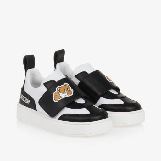Moschino-Boys Black Bear Leather Trainers | Childrensalon Outlet