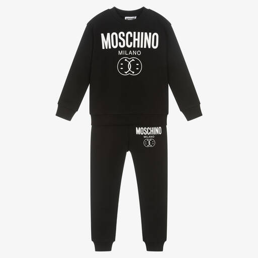 Moschino Kid-Teen-بدلة رياضية قطن لون أسود للأولاد | Childrensalon Outlet