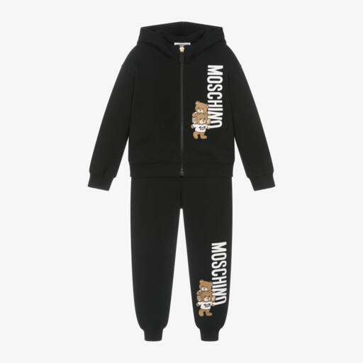 Moschino Kid-Teen-بدلة رياضية قطن لون أسود | Childrensalon Outlet