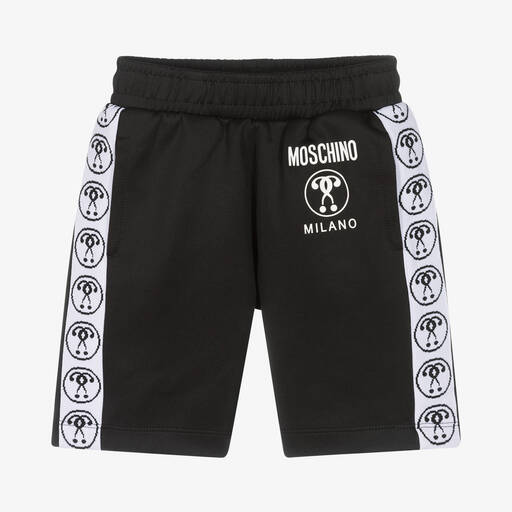 Moschino Kid-Teen-Boys Black Logo Jersey Shorts | Childrensalon Outlet
